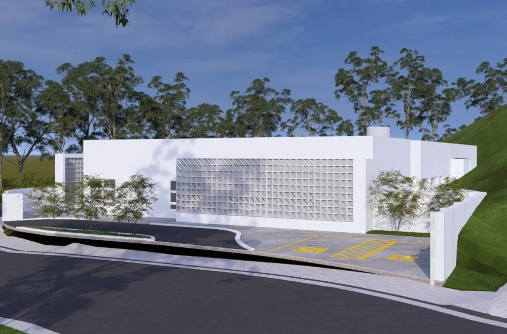 Imagem em perspectiva arquitetônica da UBS João Cândido, em Taboão da Serra